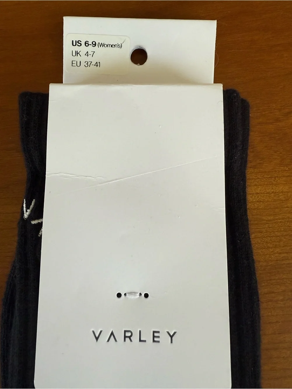 Varley Malloy Everyday Socks Black S/M US 6-9 Egyptian Cotton